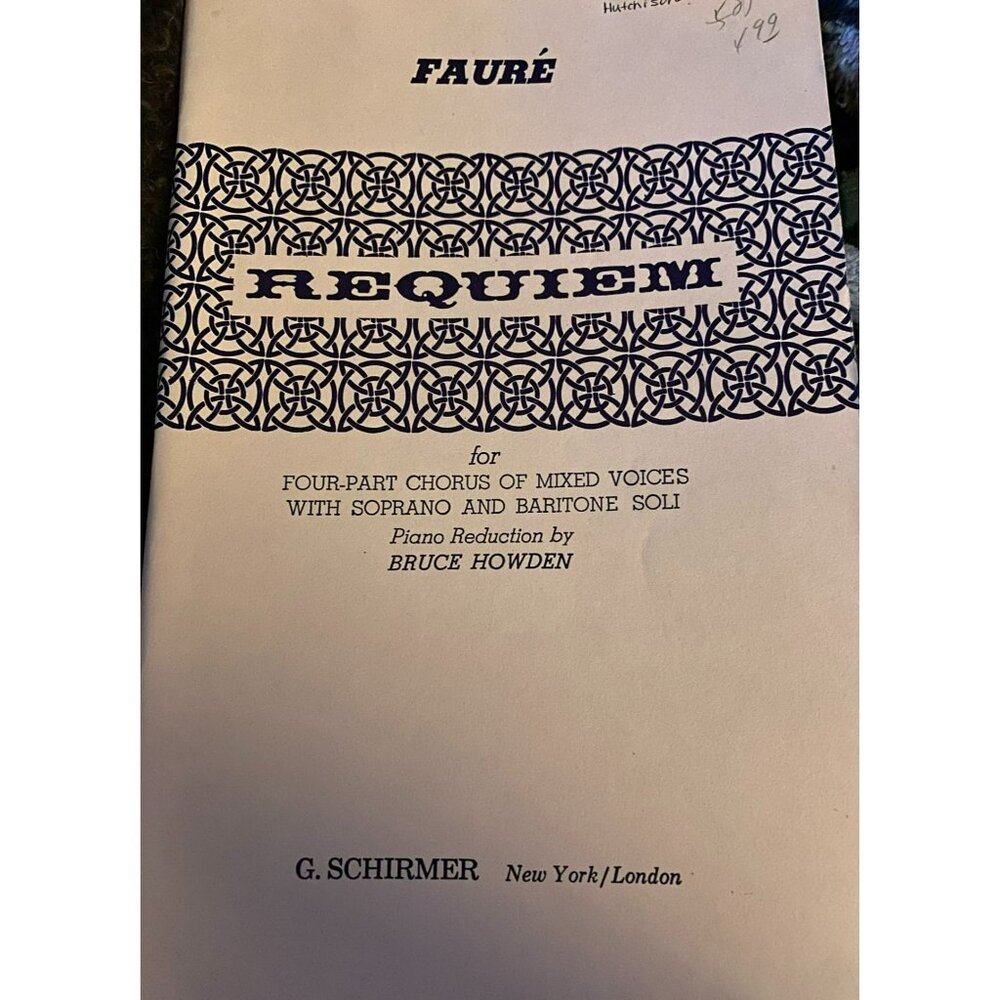 Gabriel Fauré Requiem Sheet Music For Four-Part Chorus Mixed Voices Piano reduc